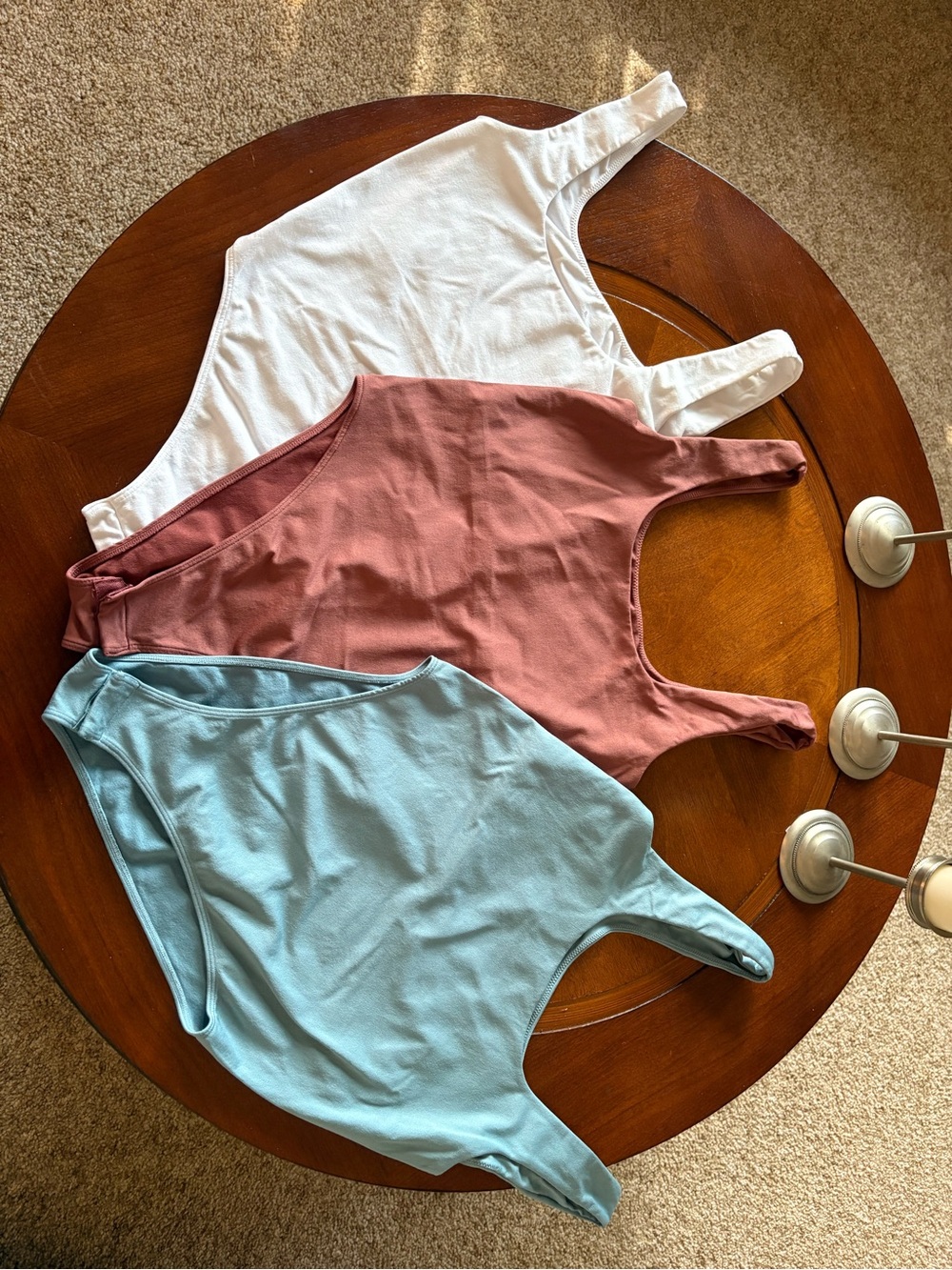 A New Day Scoop Neck Tank Tops Size Small (Lot 3)White ,Rust & Aqua - EUC